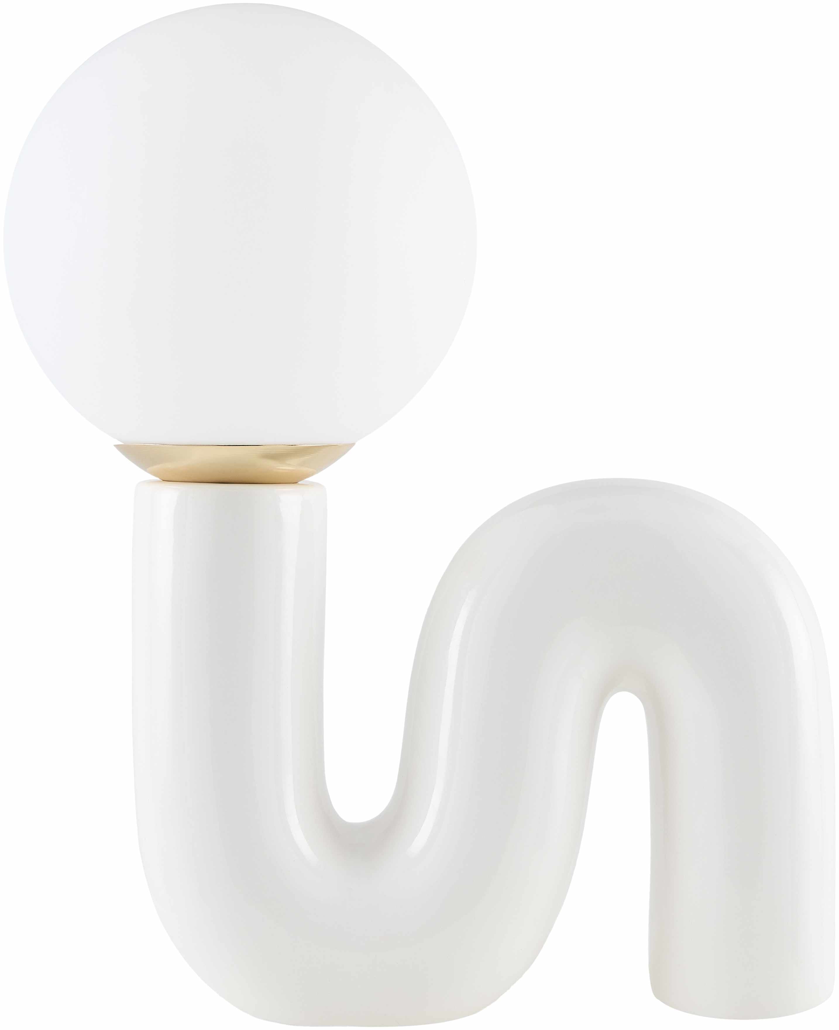 White wall sconce with a spherical light bulb on a white background