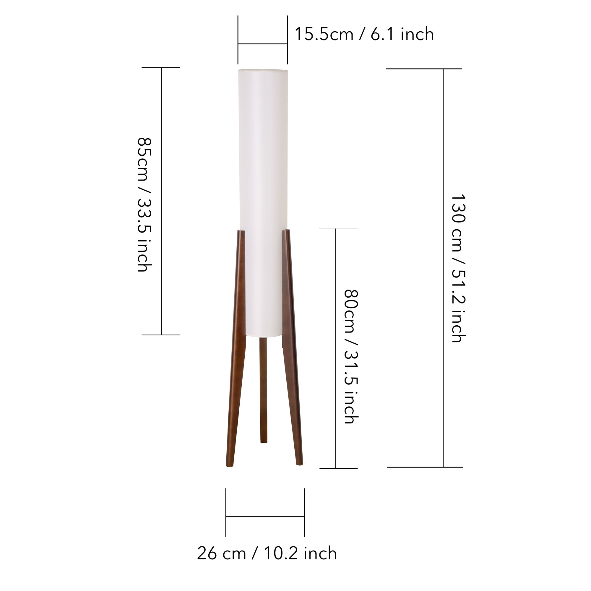 Floor Lamp with Wooden Tripod Legs