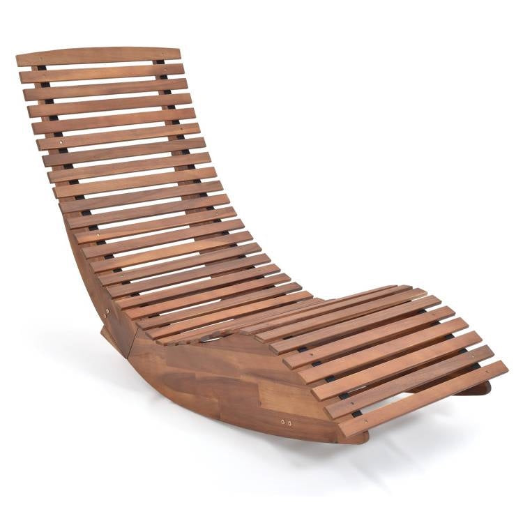 Wooden lounge chair on a white background