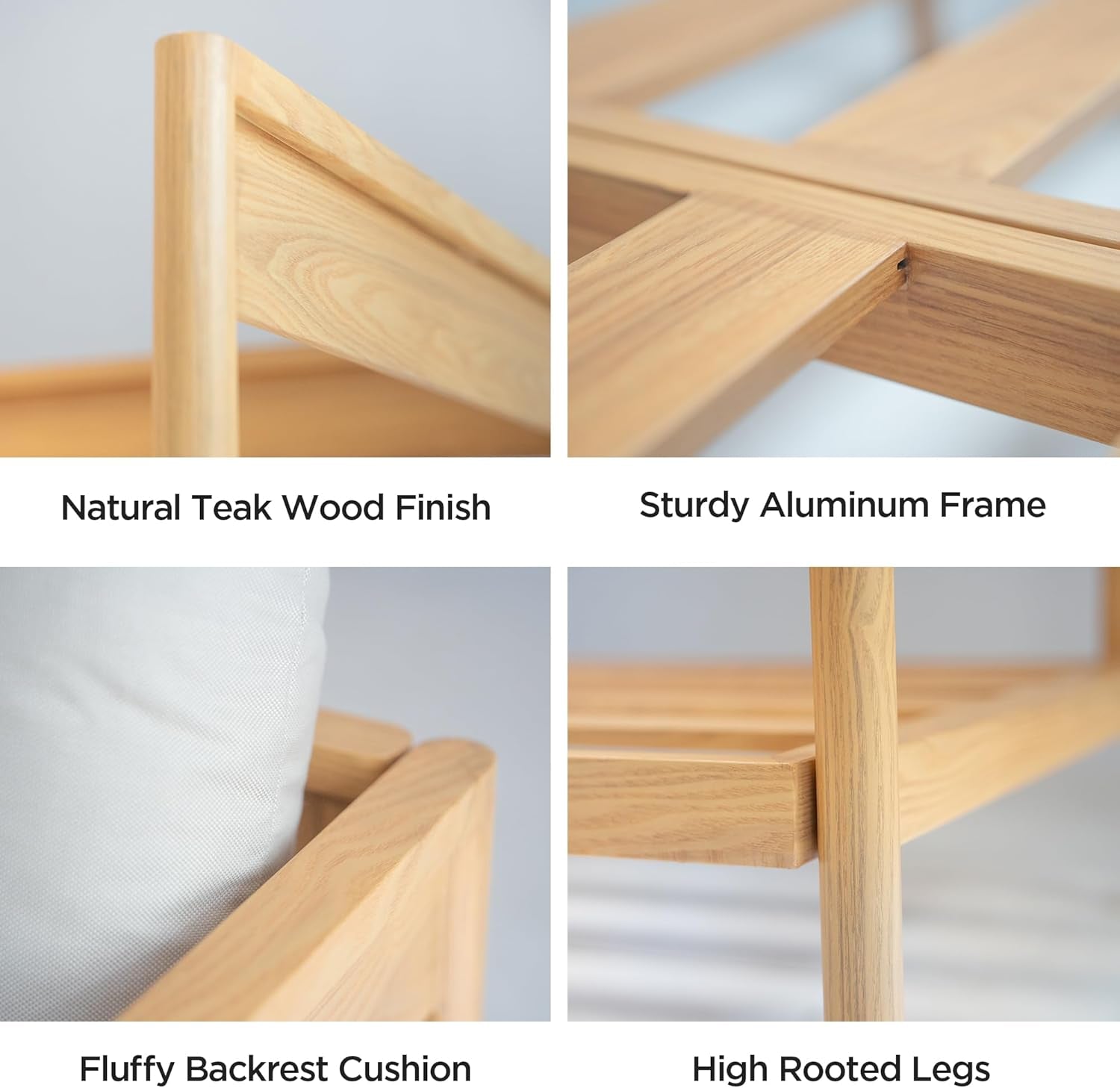 Chair components with text labels on a white background