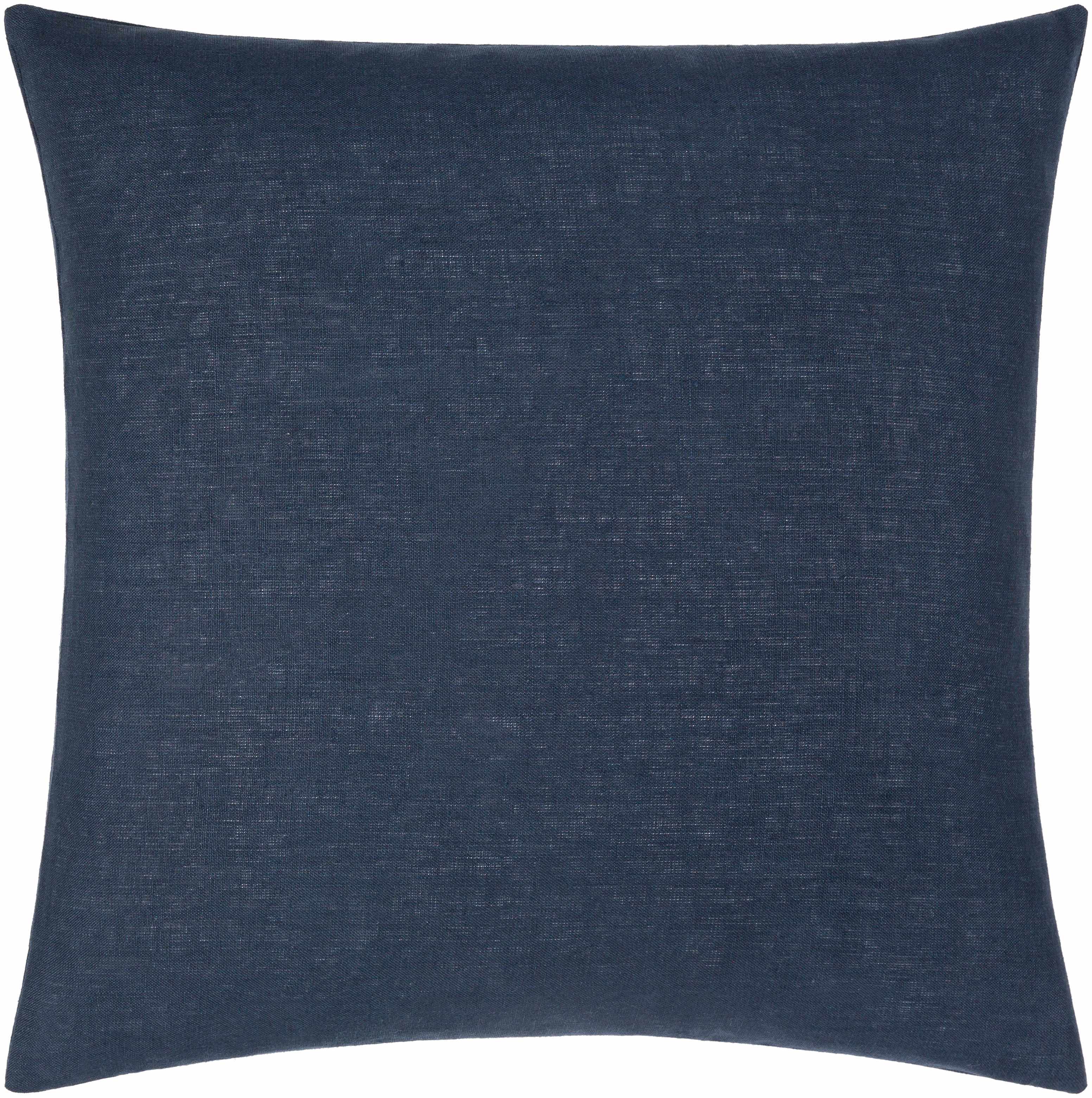 Solid blue pillow on a white background