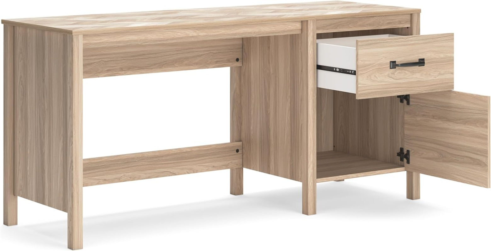Battelle 60 Inch Wide Light Brown Home Office Desk