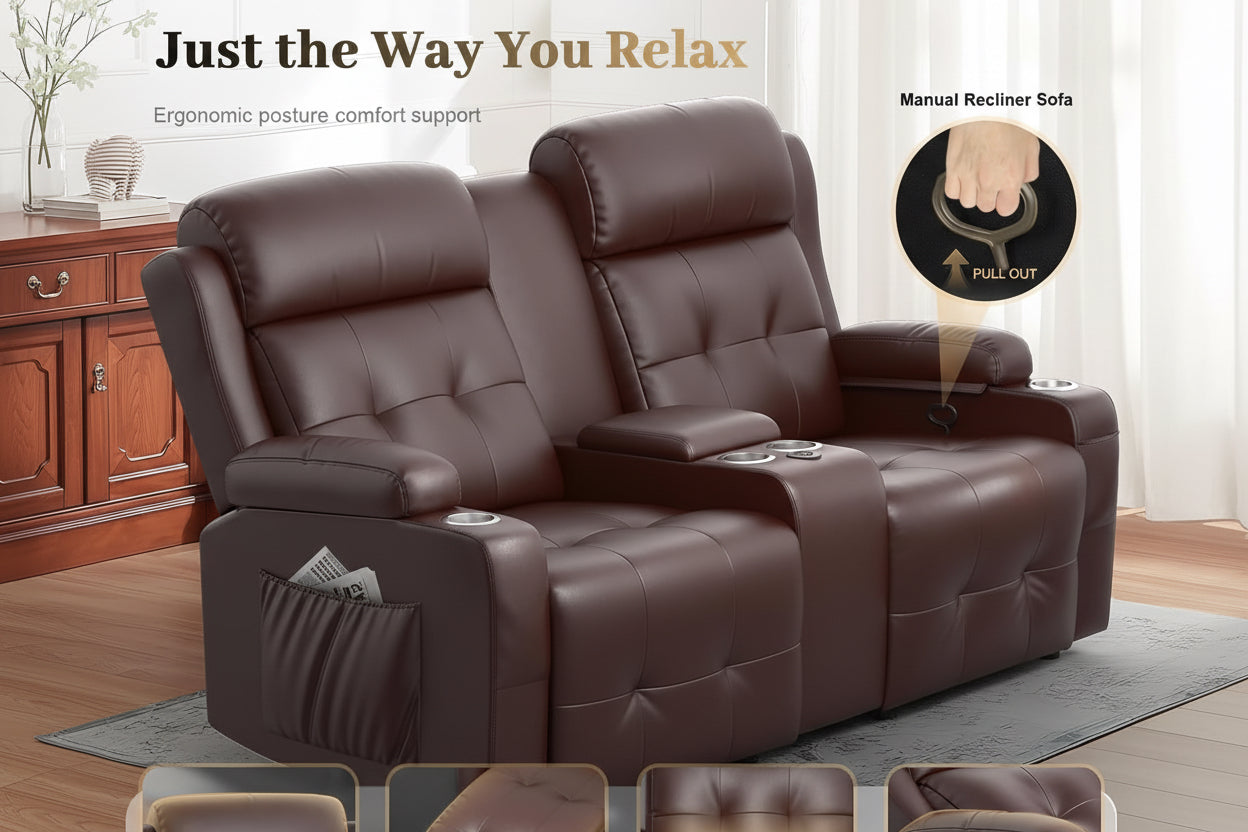 Reclining Massage Loveseat With USB Ports And Wall Hugger