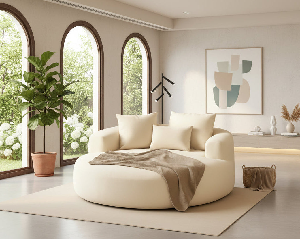 Beige 71Inch Convertible Sleeper Sofa Bed Upholstered-0