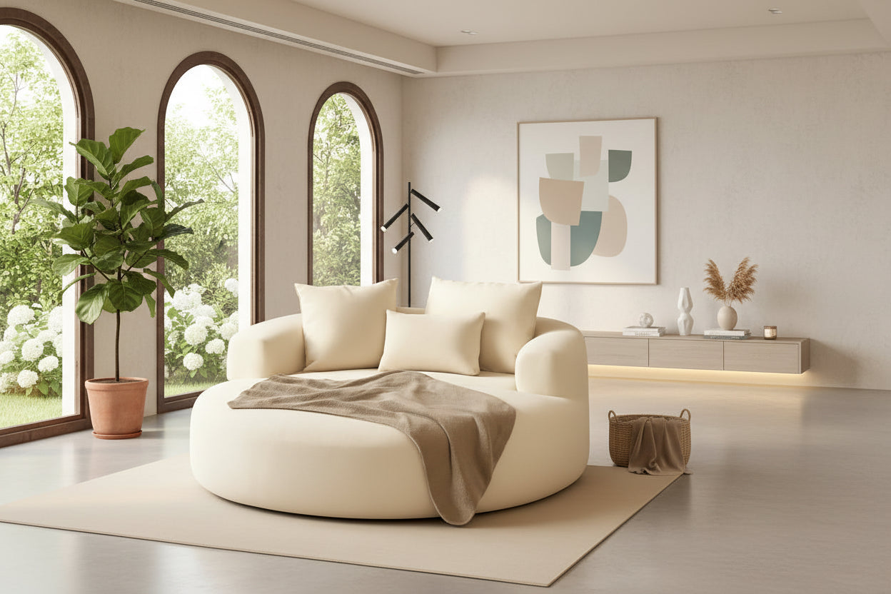 Beige 71Inch Convertible Sleeper Sofa Bed Upholstered-0