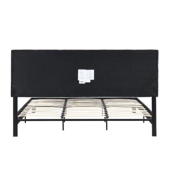 Upholstered Platform Bed Frame With Linen Headboard