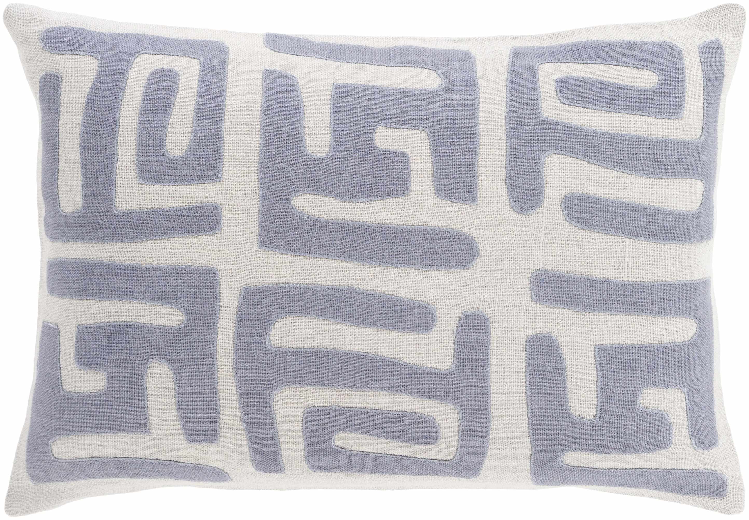 Decorative pillow with geometric pattern on a white background