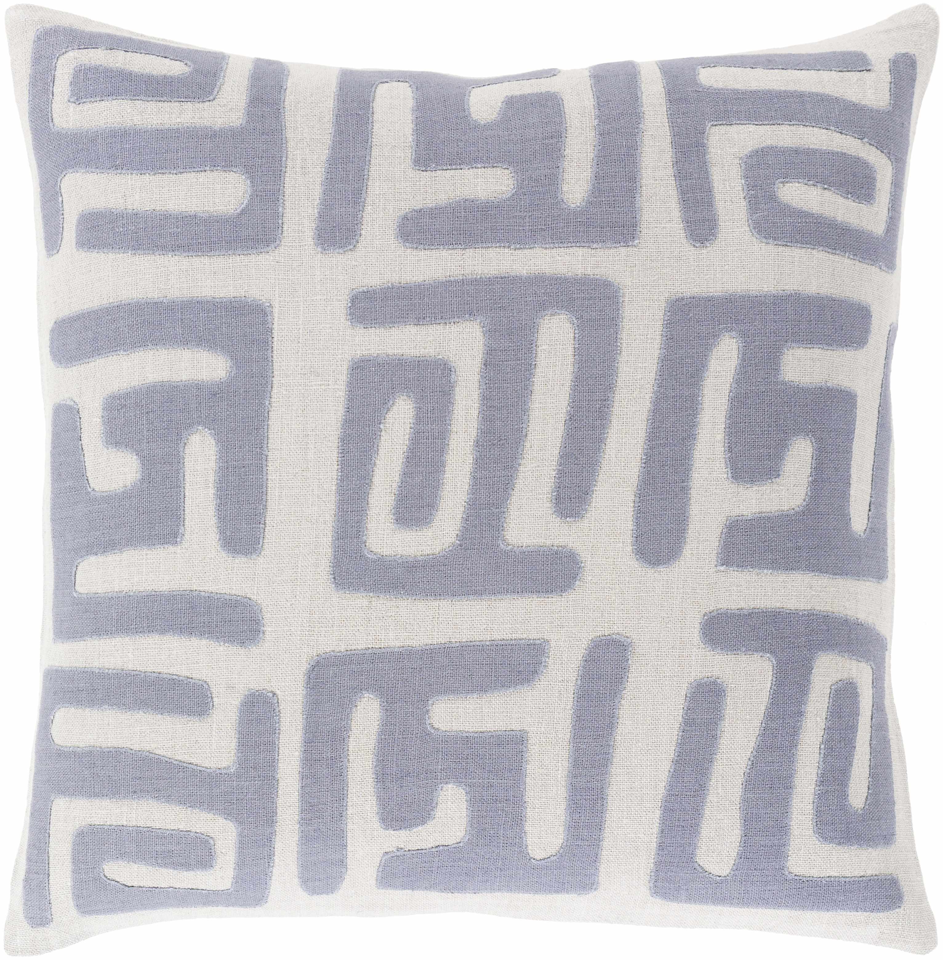 Decorative pillow with geometric pattern on a white background