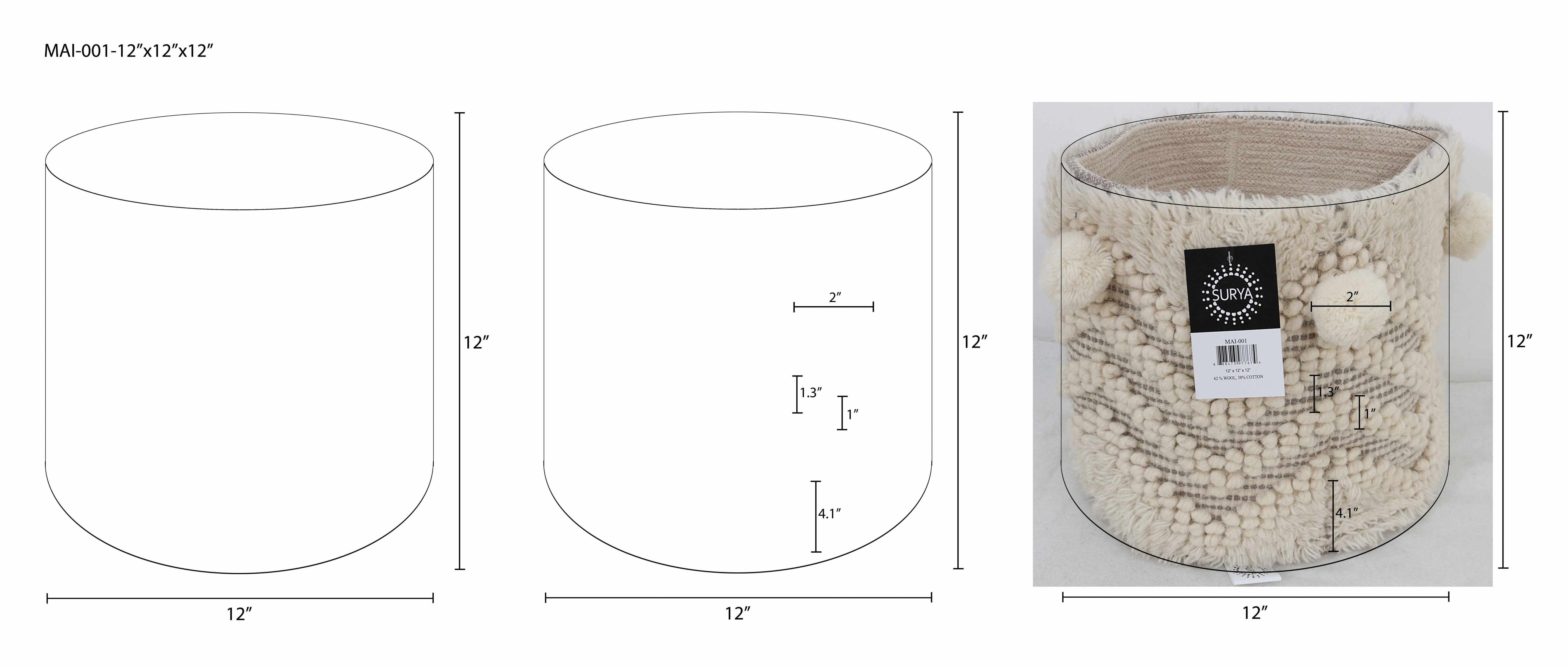 Bordon Ivory Textured Pom-Pom Stool-3