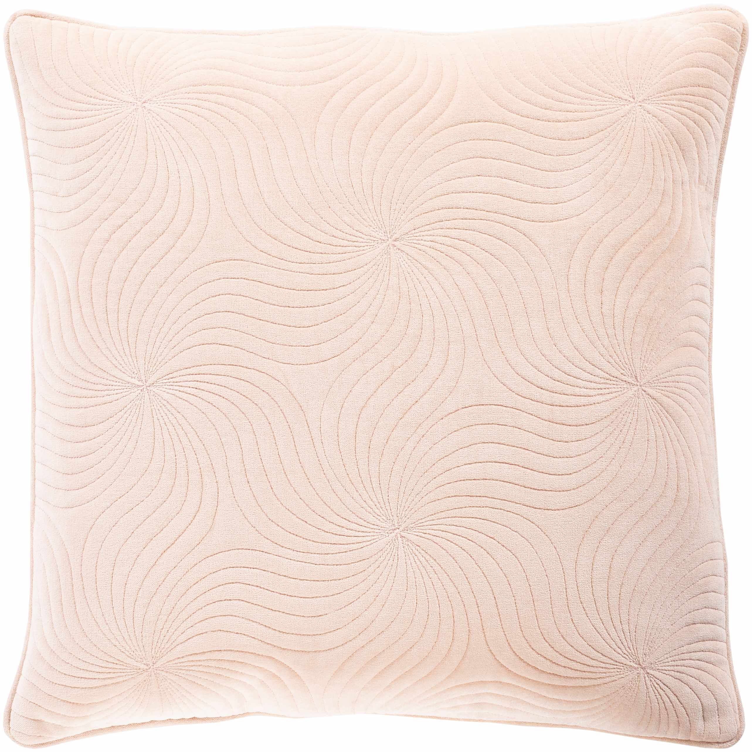 Pink pillow with textured pattern on a white background