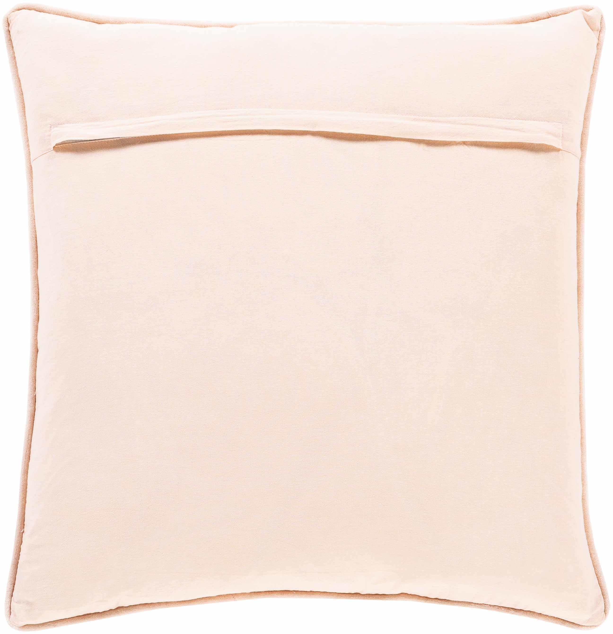 Beige pillow with a subtle pattern on a white background