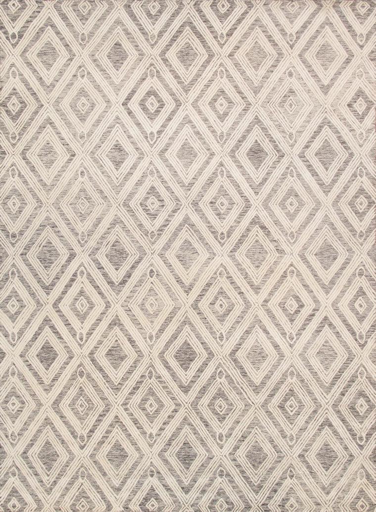 Patterned fabric with diamond shapes in beige and brown tones