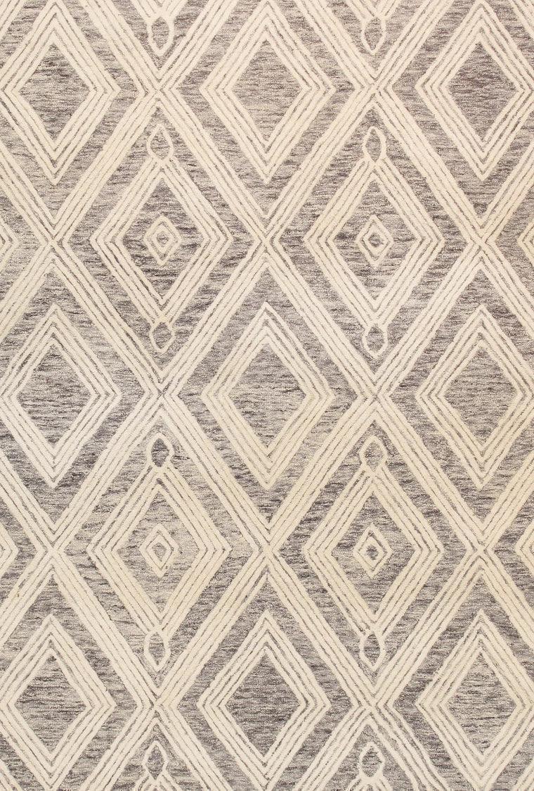 Patterned fabric with diamond shapes in brown and beige tones