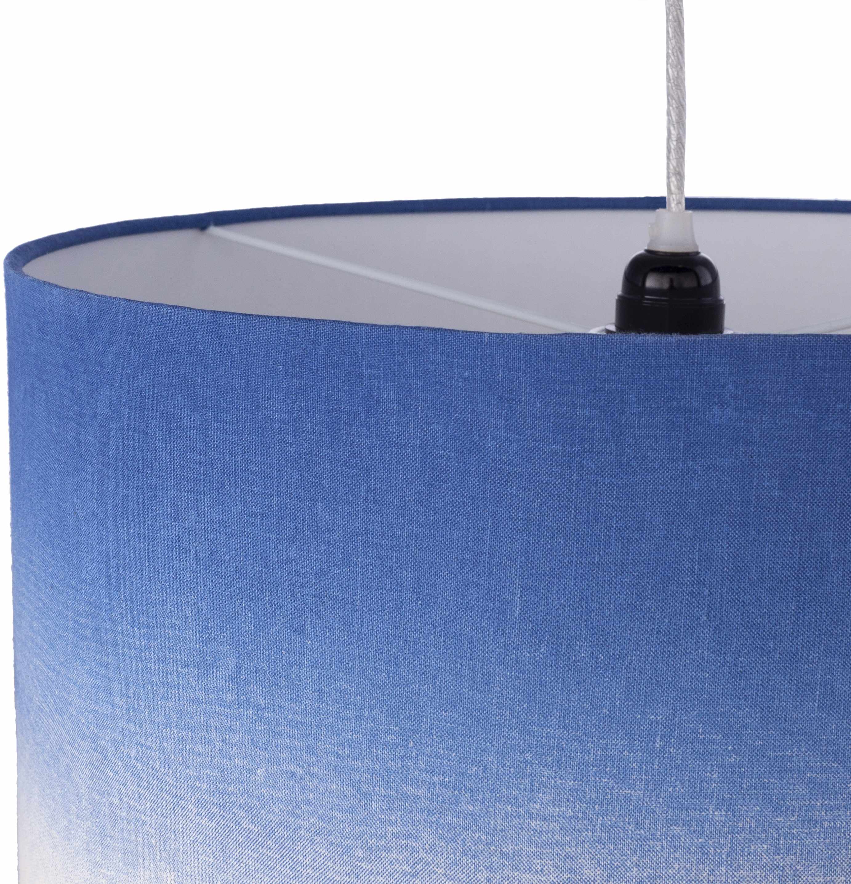 Chrome ceiling rose with white cable on a white background