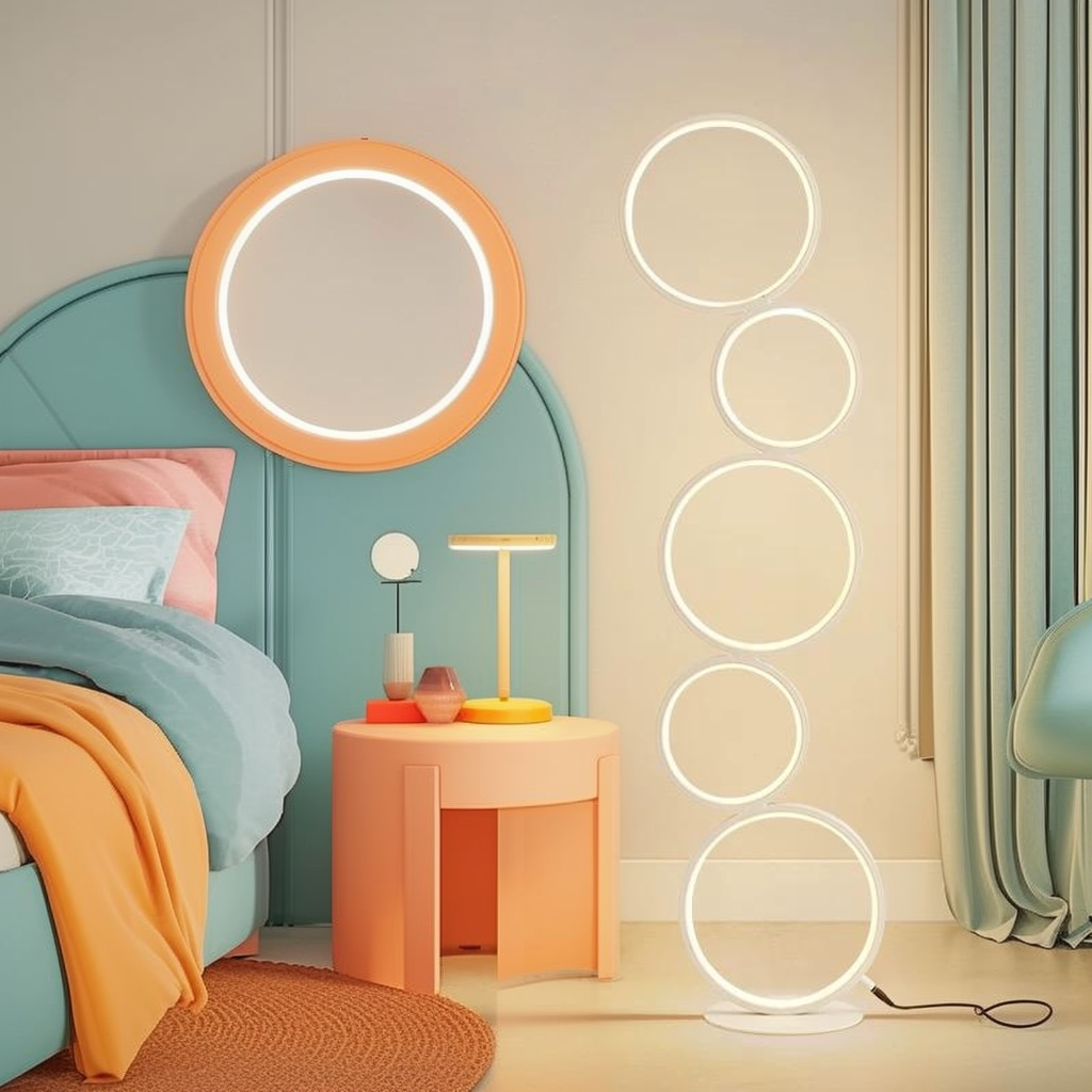 RGB Minimalist Circular Floor Lamp-0