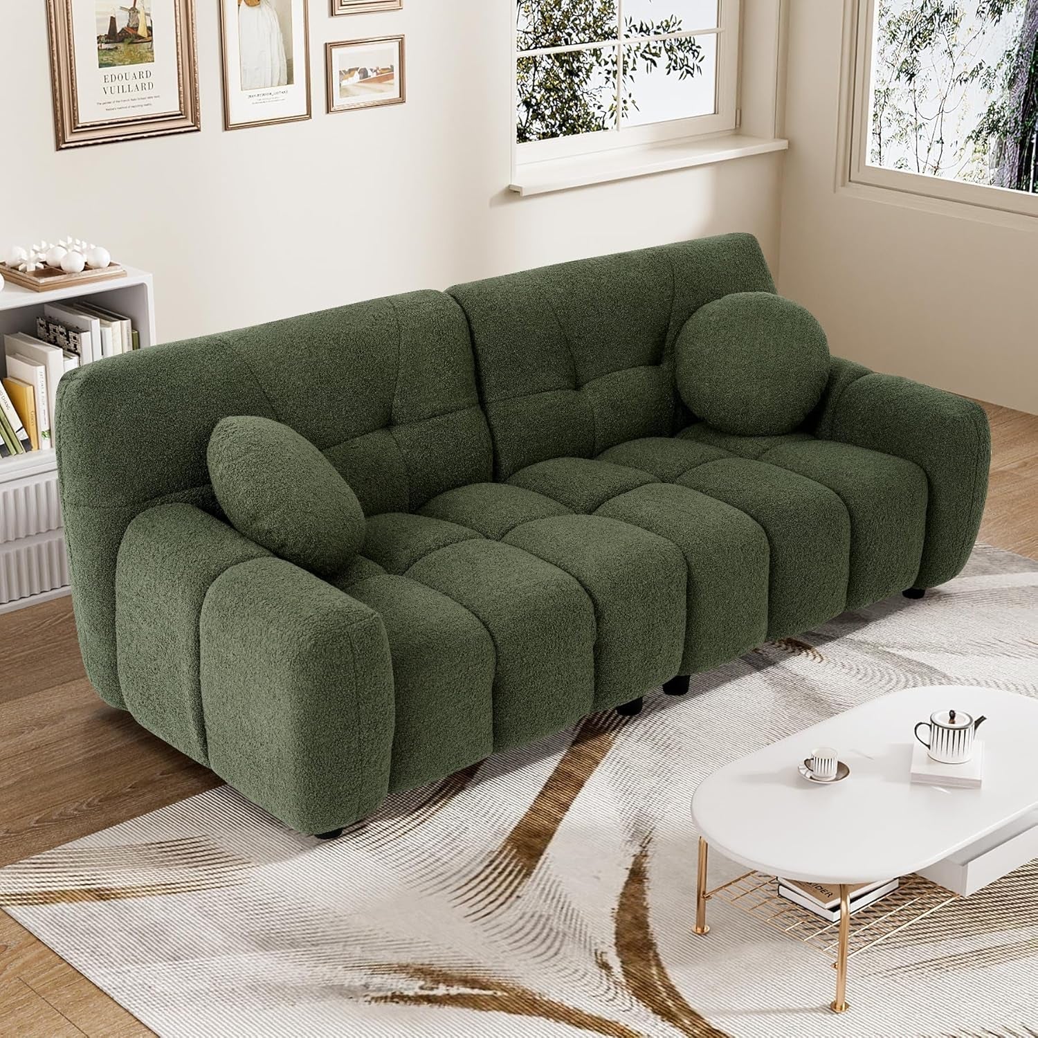 Comfy Oversized Boucle Cloud Sofa With Elegant Design-0