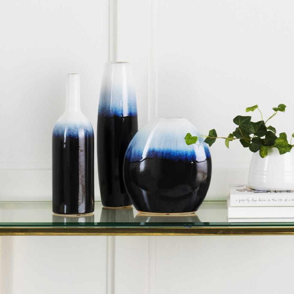 Pitfour Blue White Ceramic Vase Set-0