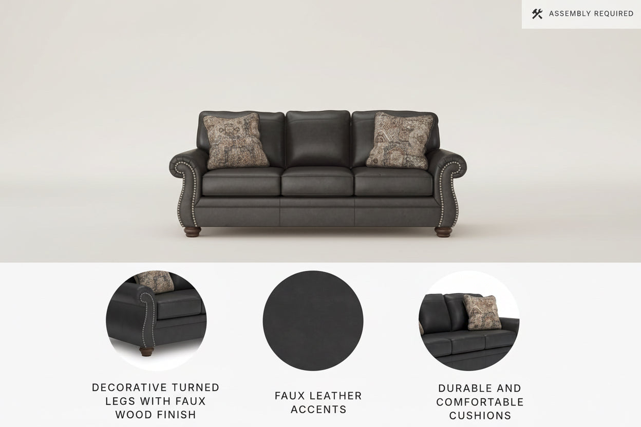 Queen Sofa Sleeper Anthracite Black Memory Foam Ultra-3