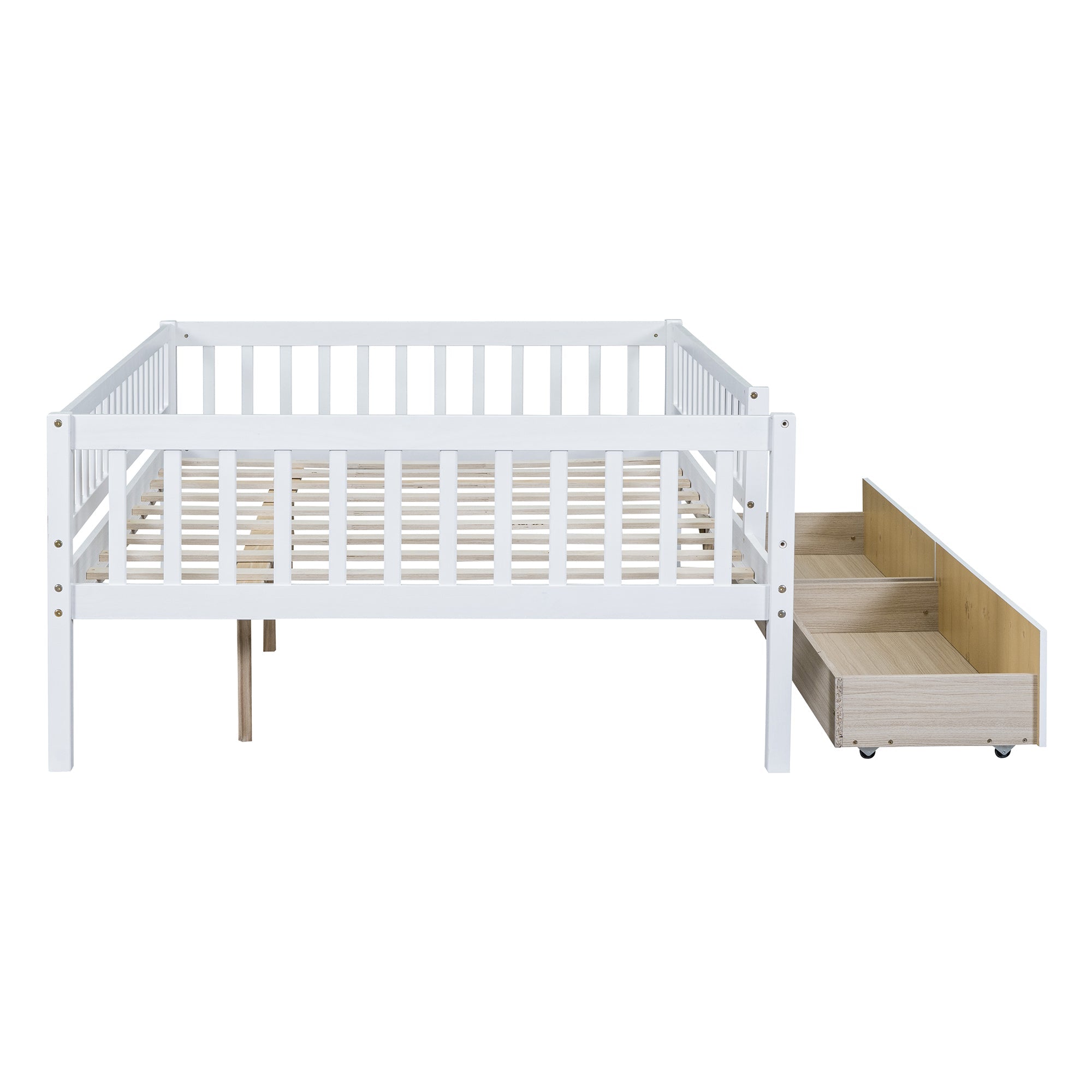 Full Size Daybed Wood Bed with Two Drawers