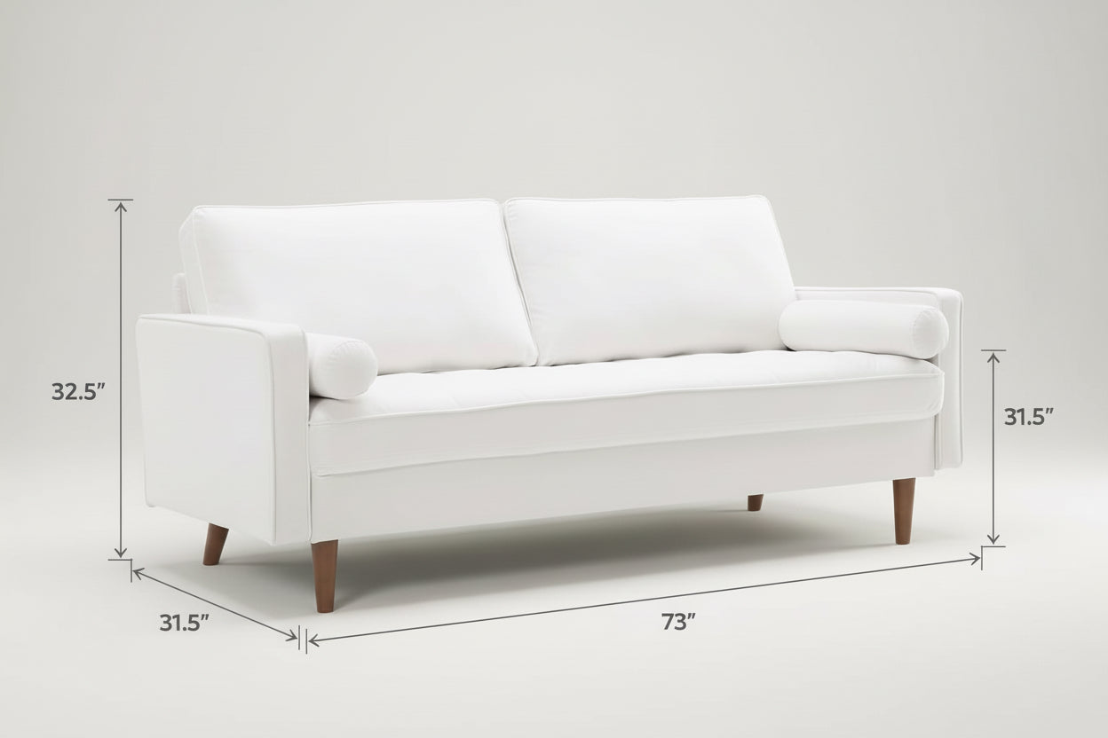 Valour Performance Velvet Sofa White Mid Century Modern-1