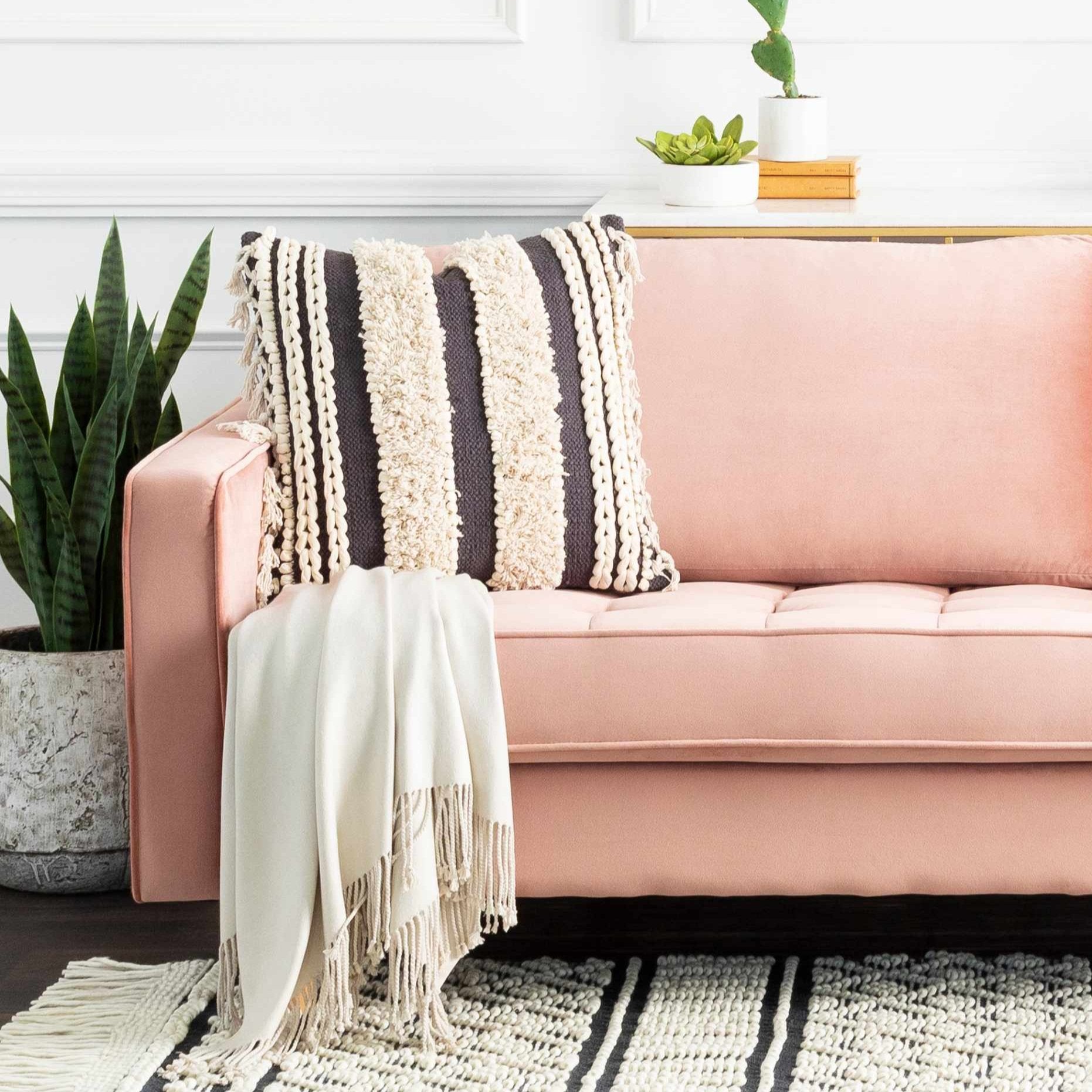 Janamuato White Geometric Cement Planter-3