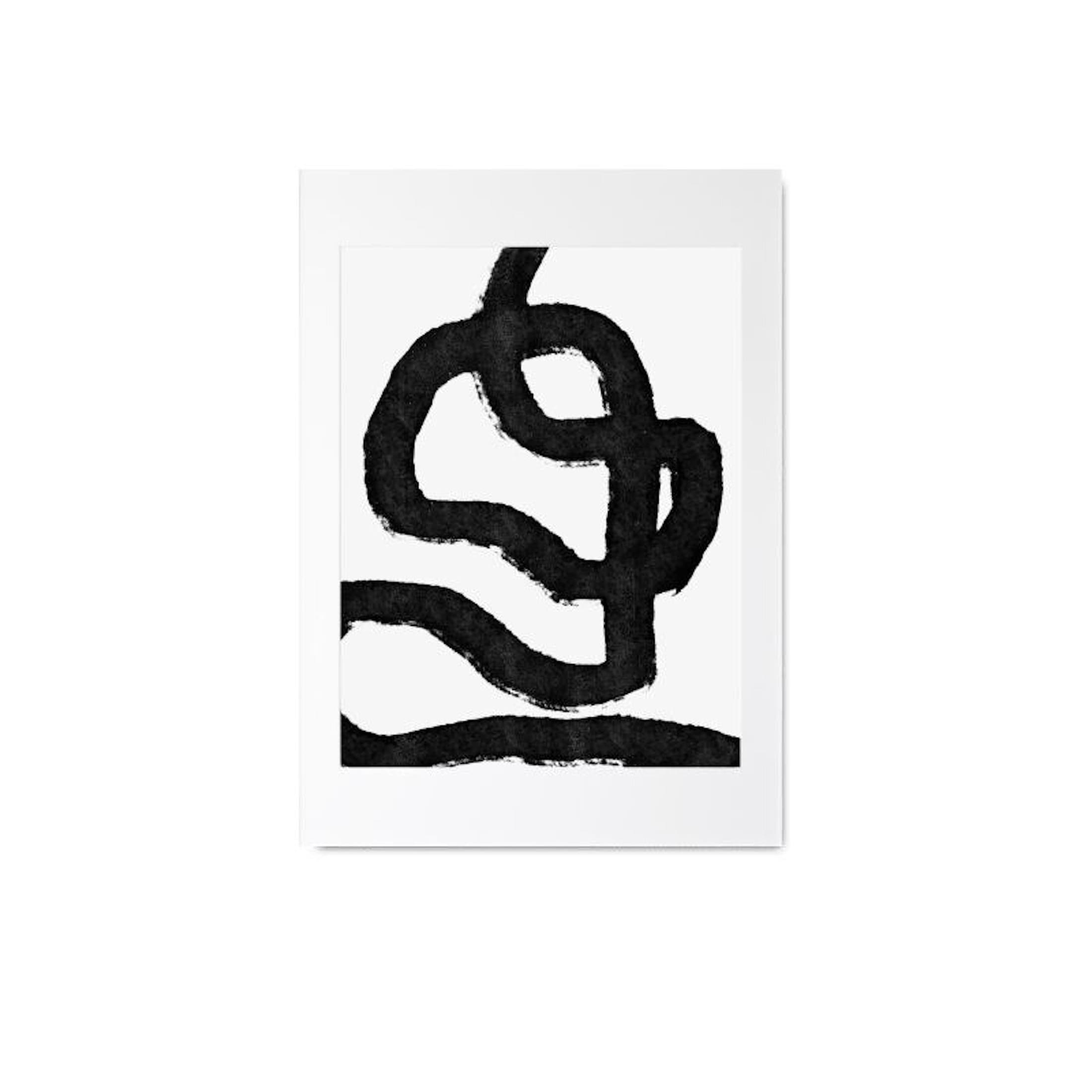 Black abstract design on a white background
