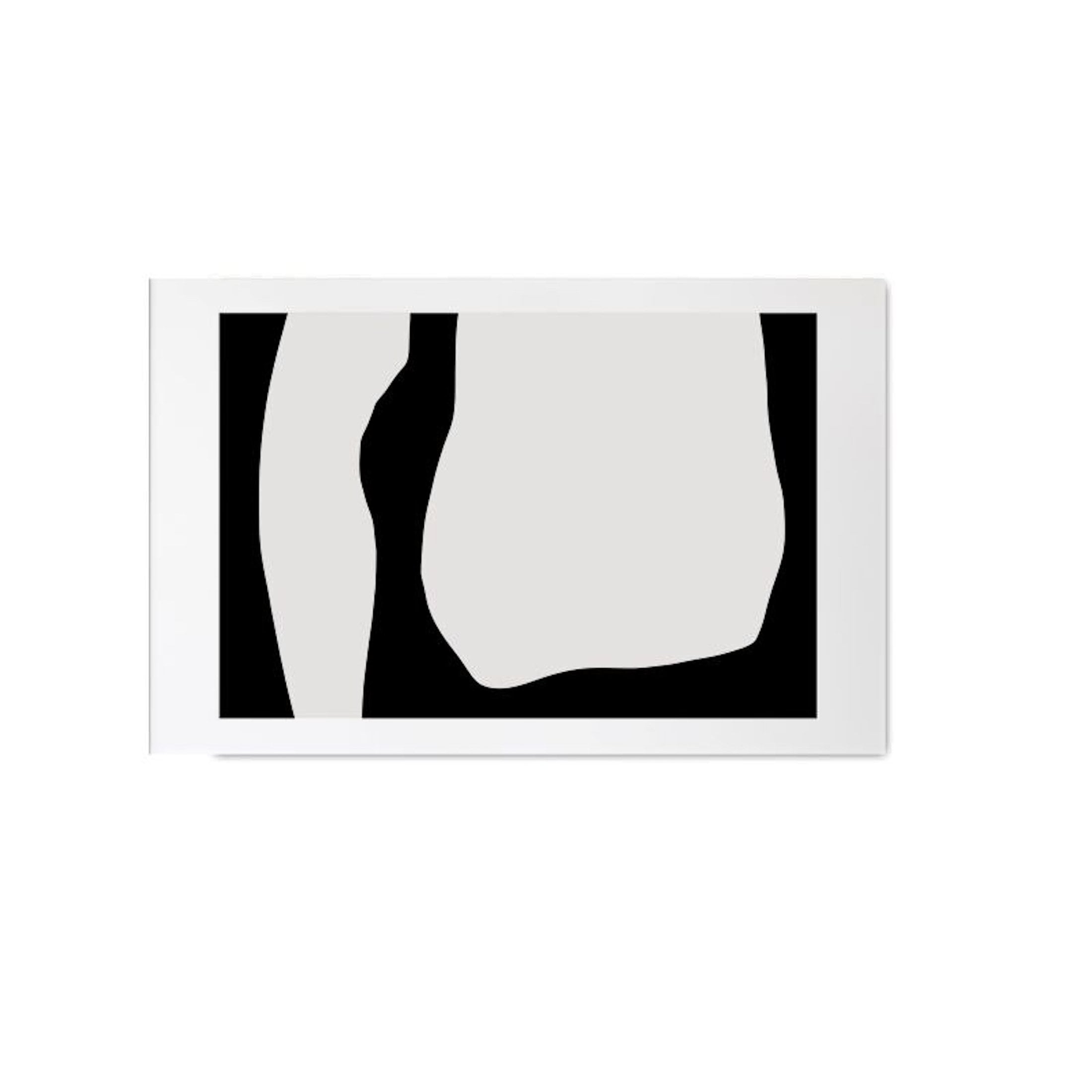 Black and white abstract design on a white background