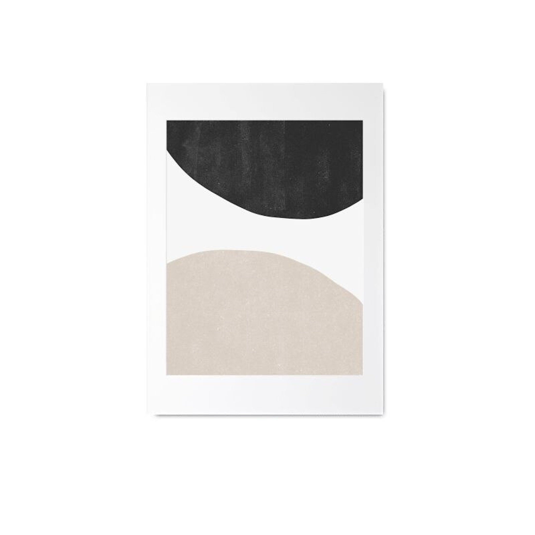 White packaging box with a black and beige insert on a white background