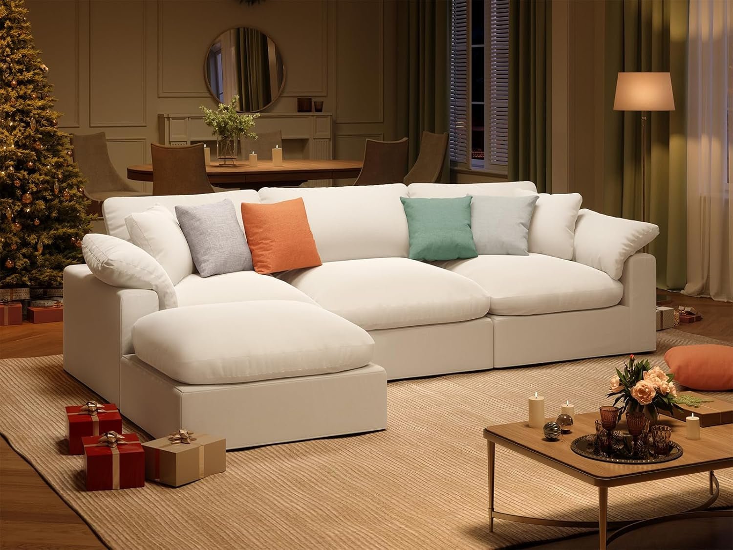 Oversize Modular Sectional Sofa with Chaise and Cushions-2