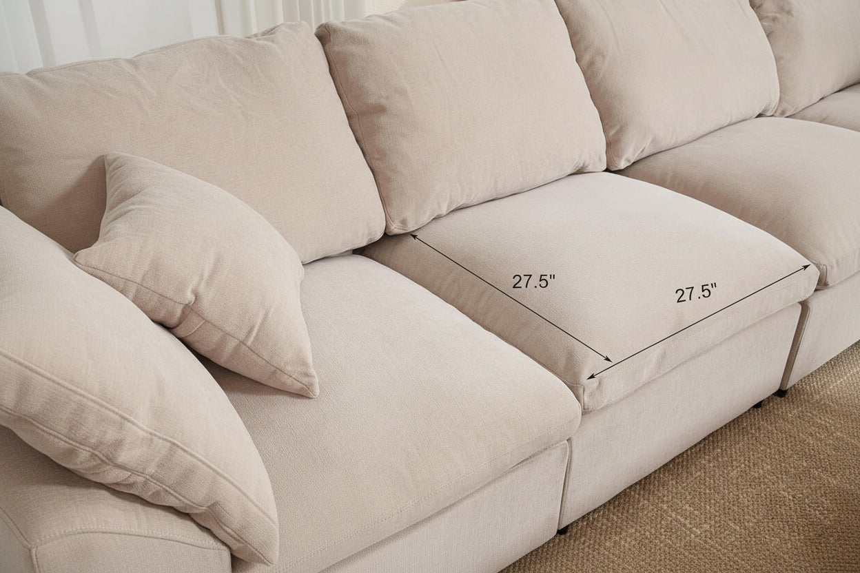 Oversized U Shaped Modular Sectional Sofa with Ottoman-2