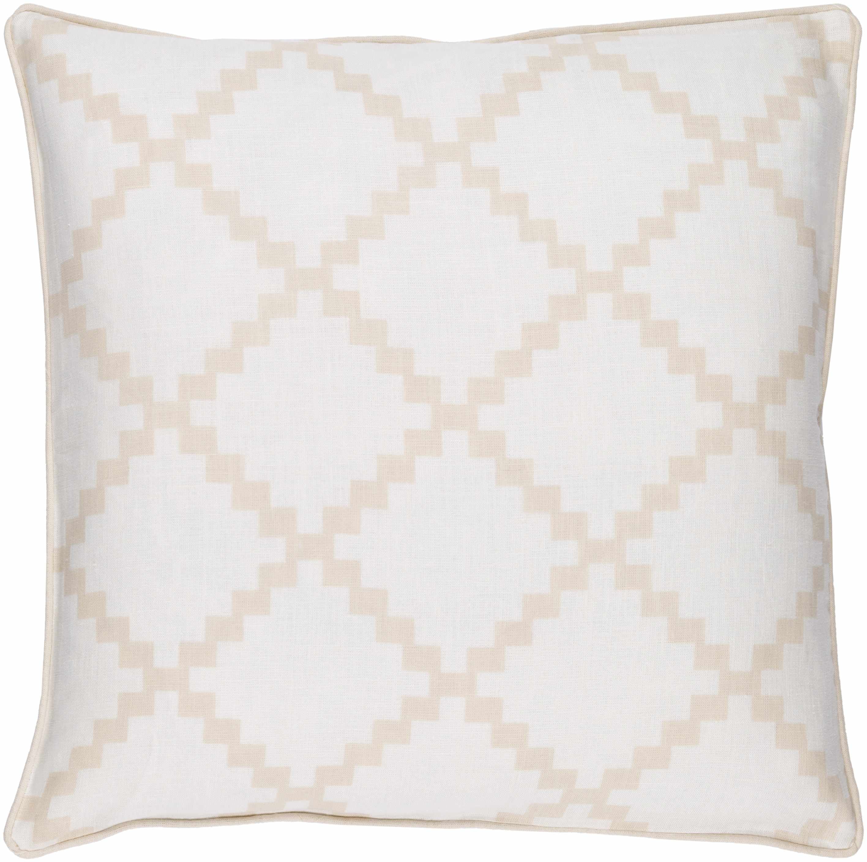 Decorative pillow with a geometric pattern on a white background