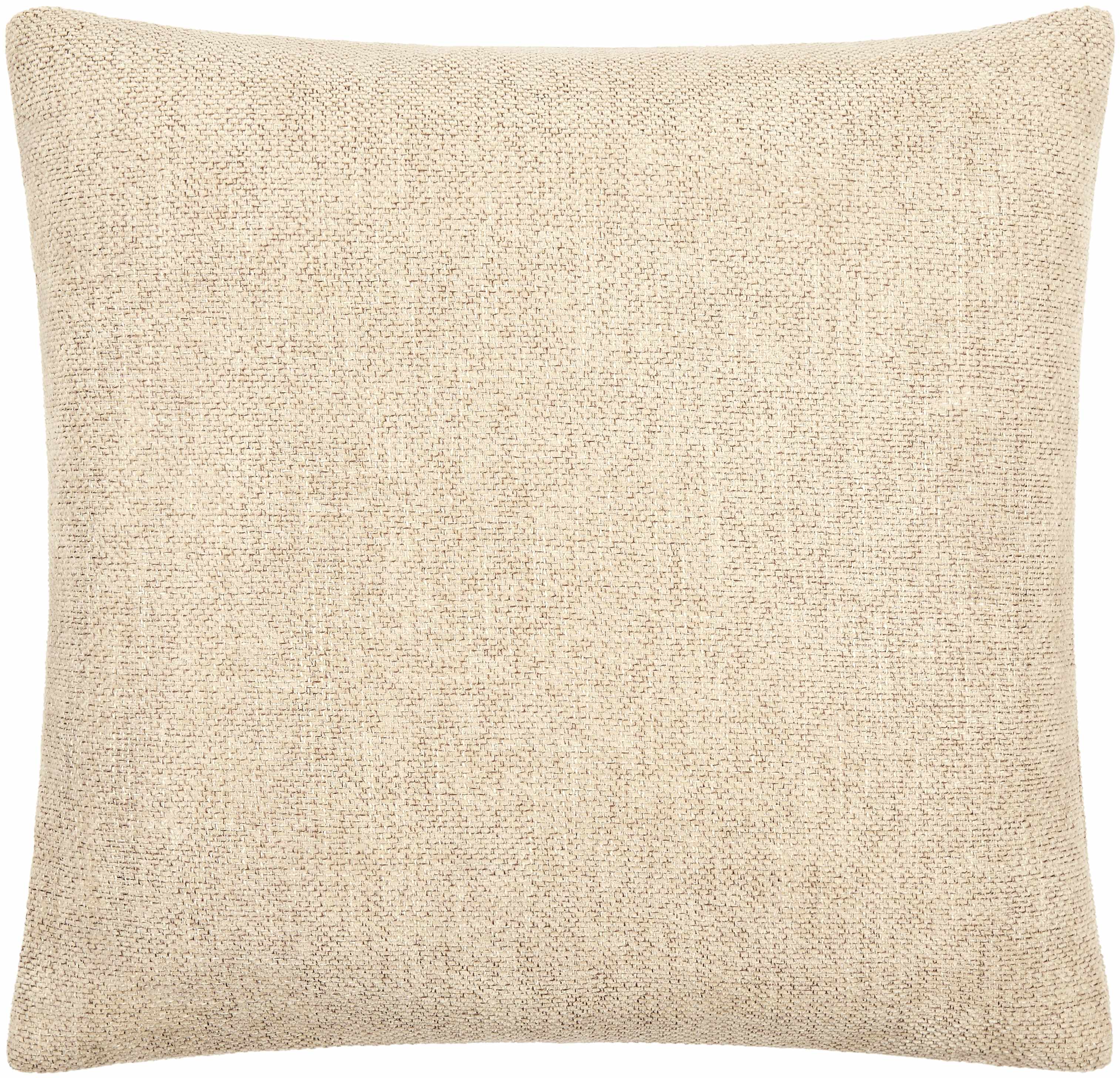 Beige textured pillow on a white background