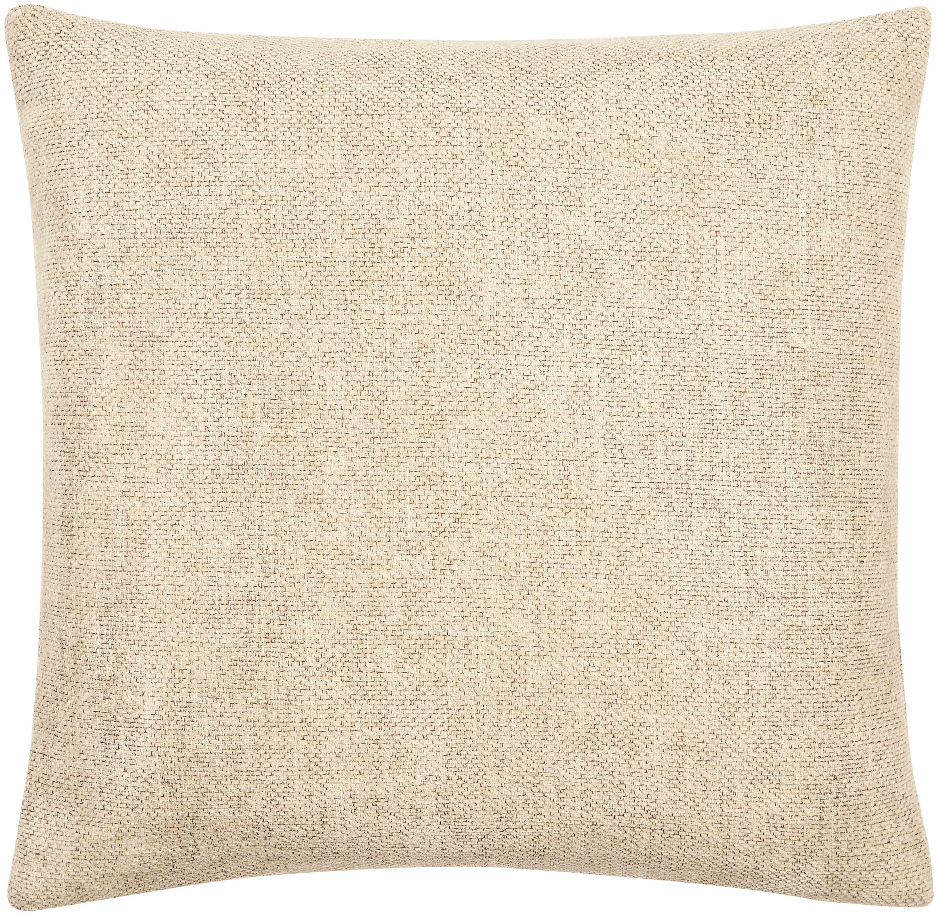 Beige textured pillow on a white background