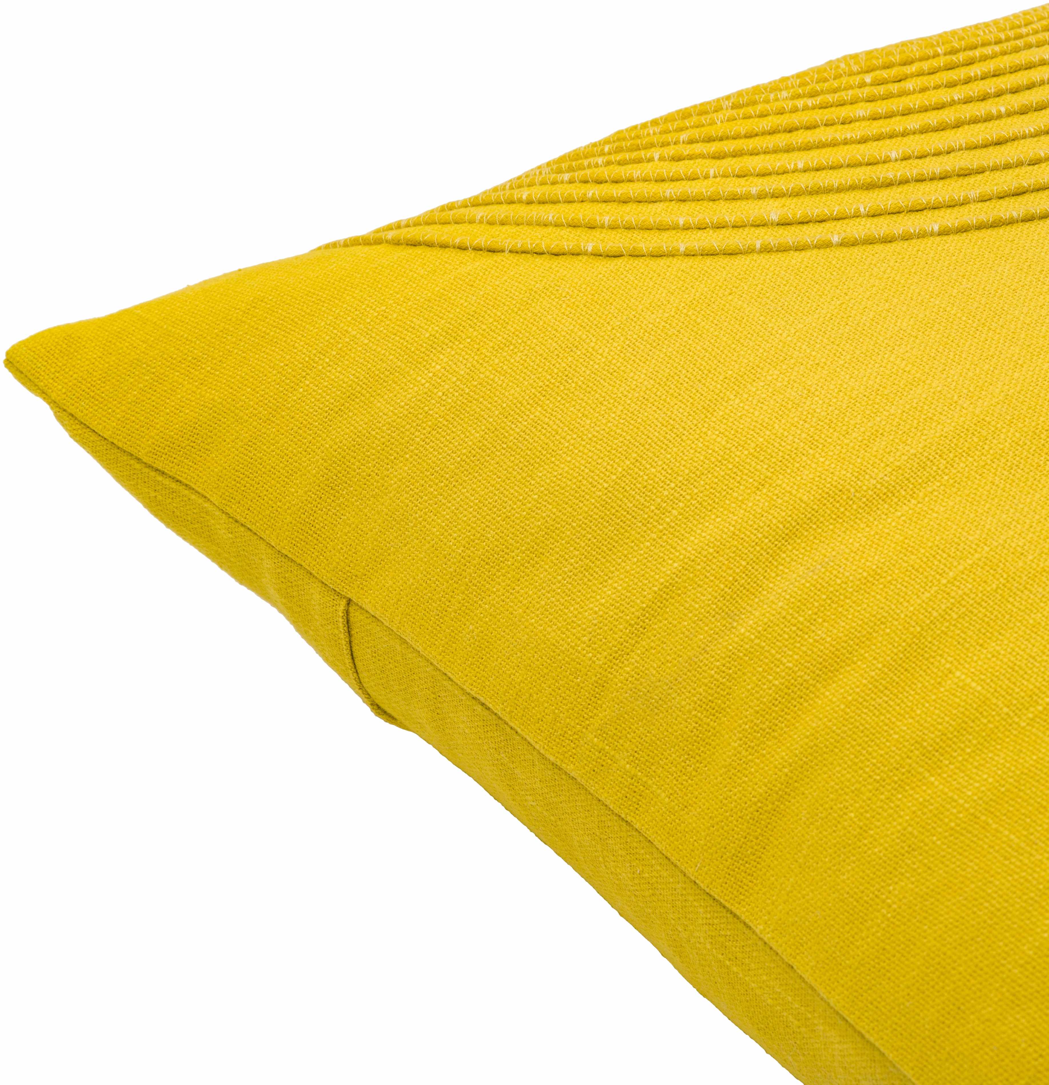 Yellow textured pillow on a white background