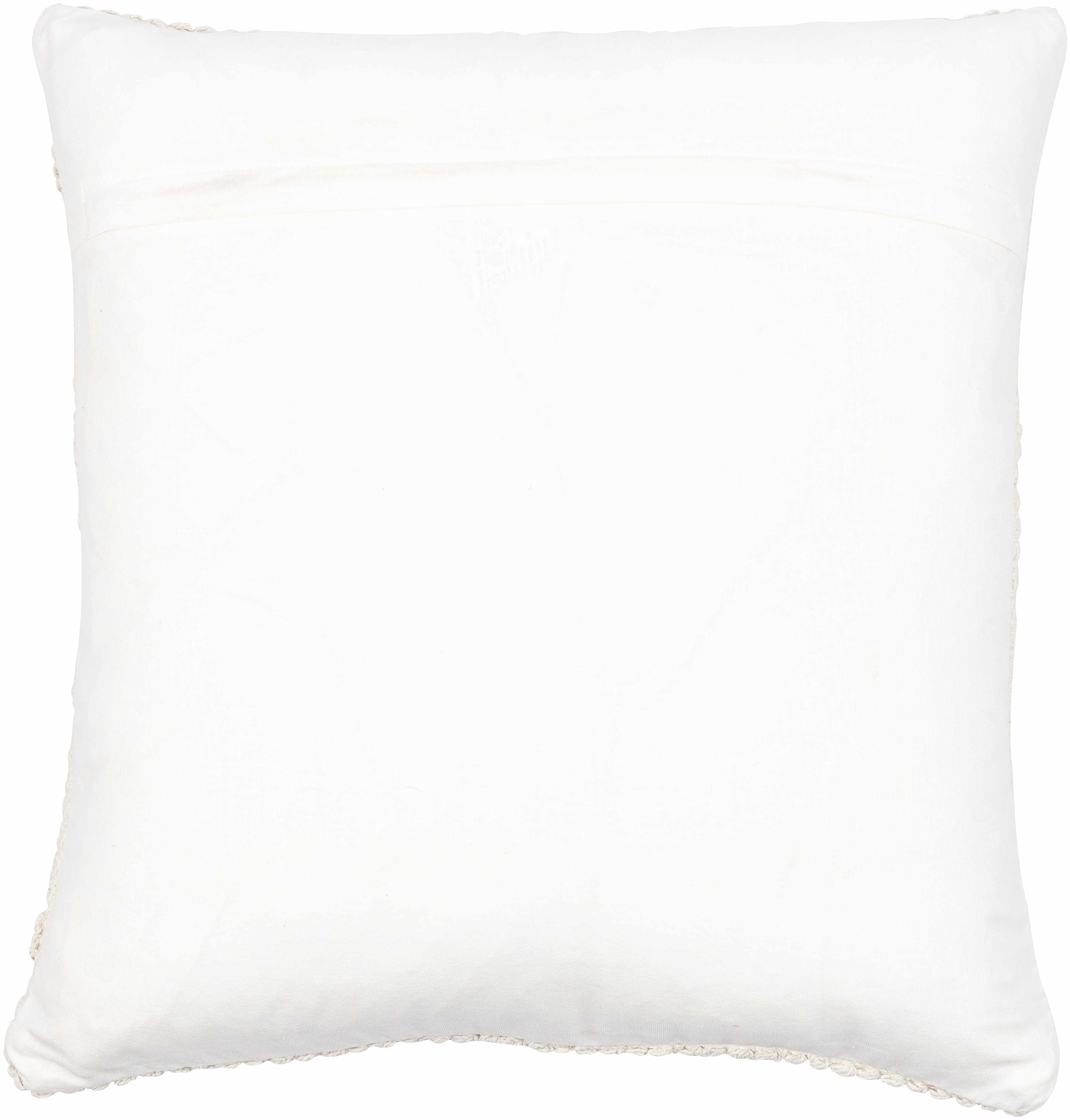 Sumiton White Textured Crochet Cotton Throw Pillow-4