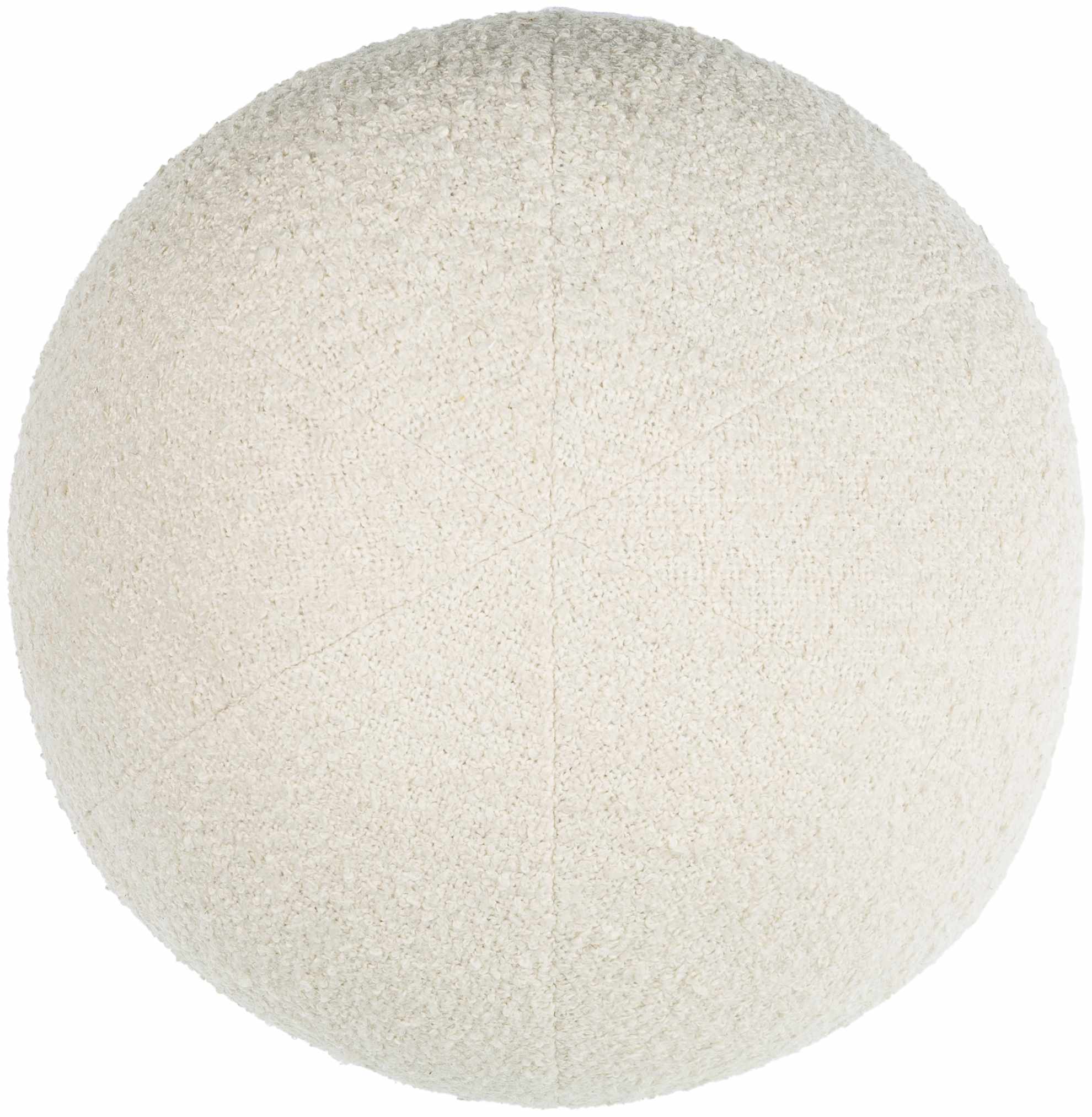 Round white cushion on a white background