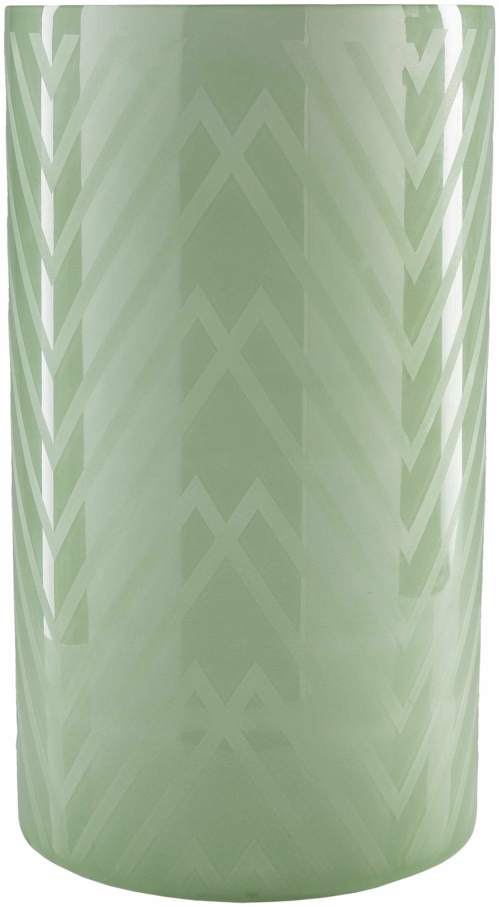 Flynn Green Chevron Glass Decorative Accent-0