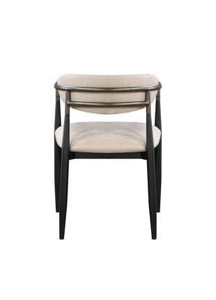 Set of 2 Beige and Black Armchair with Open Back-4
