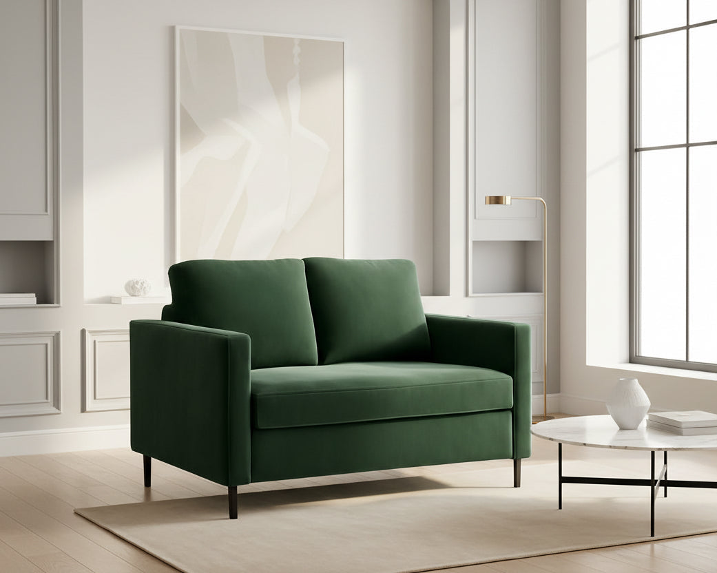 Forest Green Corduroy Convertible Sofa 47Inch Sleeper-0