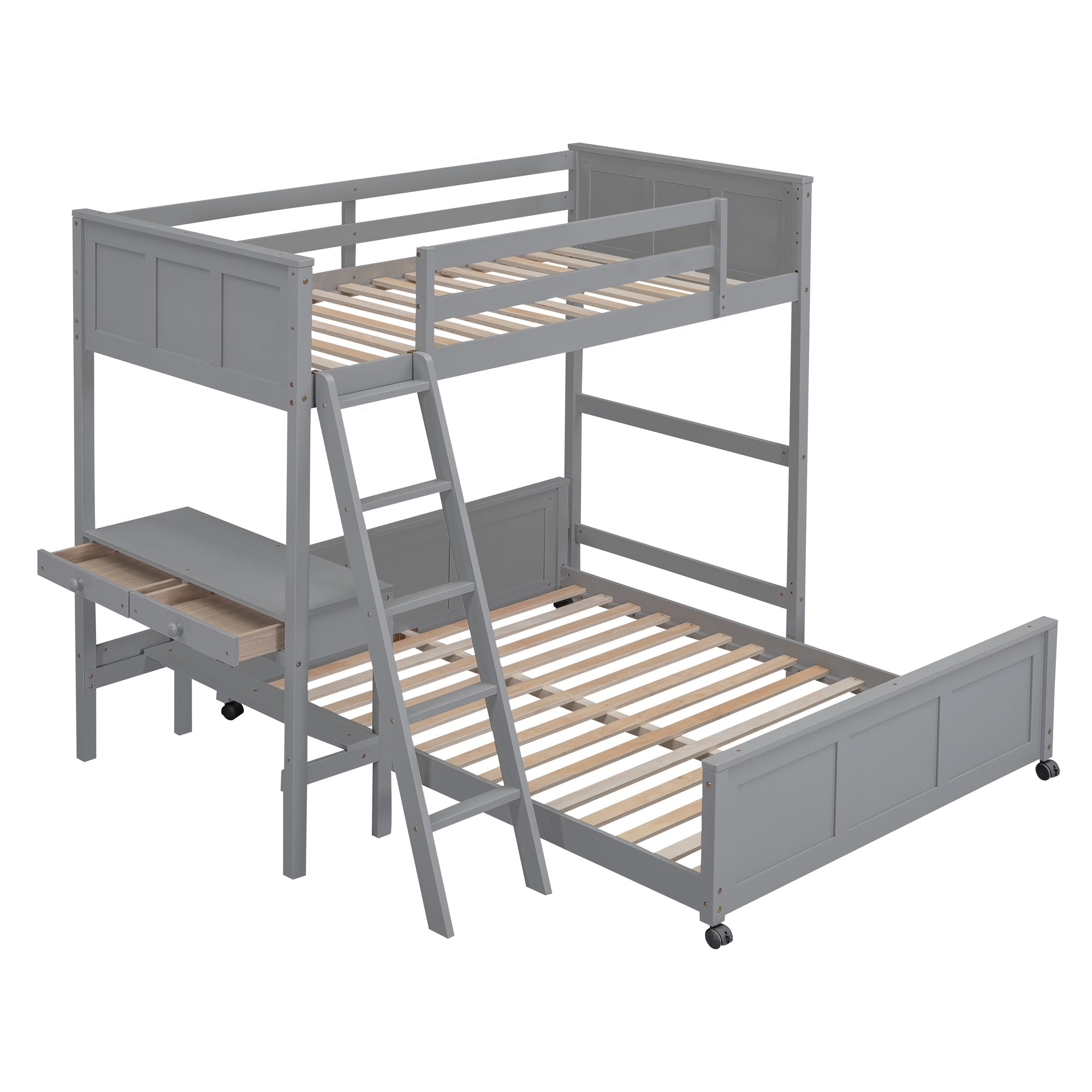 Twin Over Full Bunk Bed with Desk