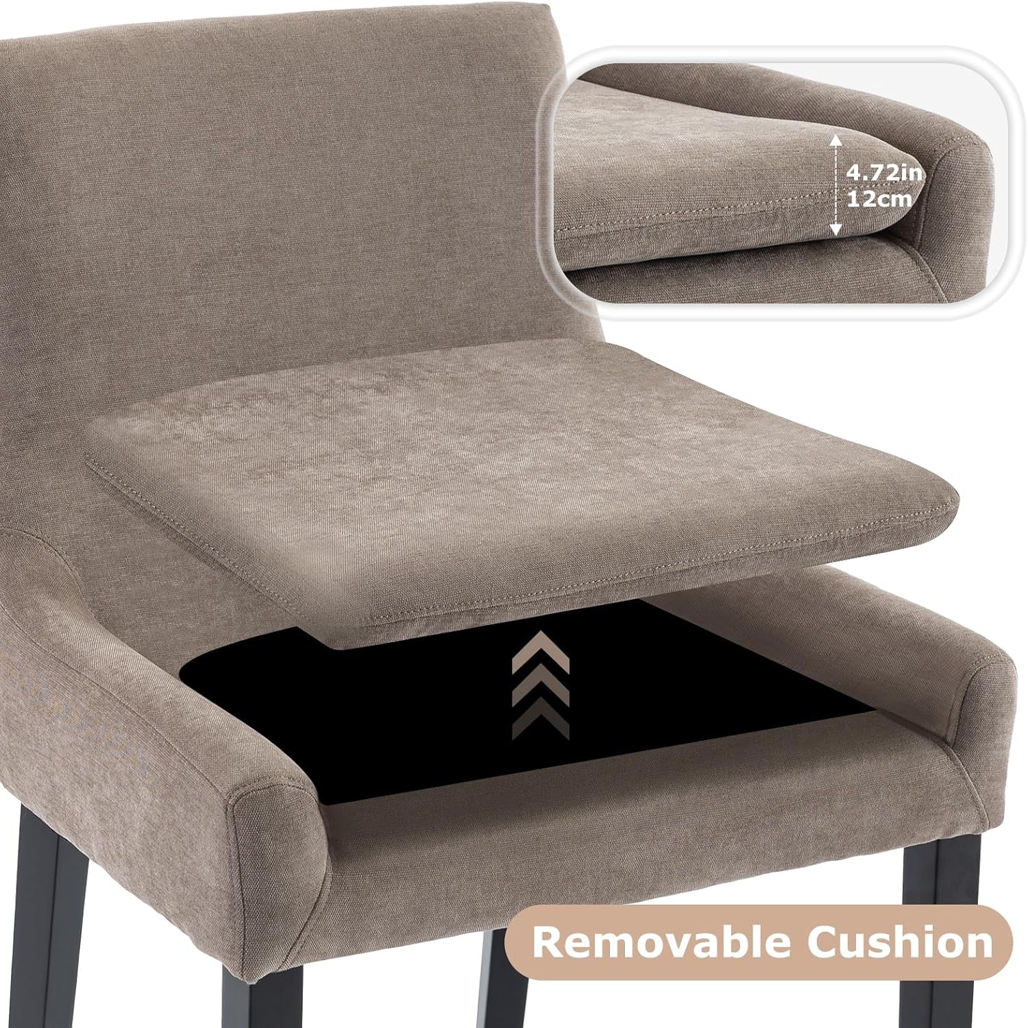 Hardy Haus Luxurious Camel Upholstered Dining Chairs with Wood