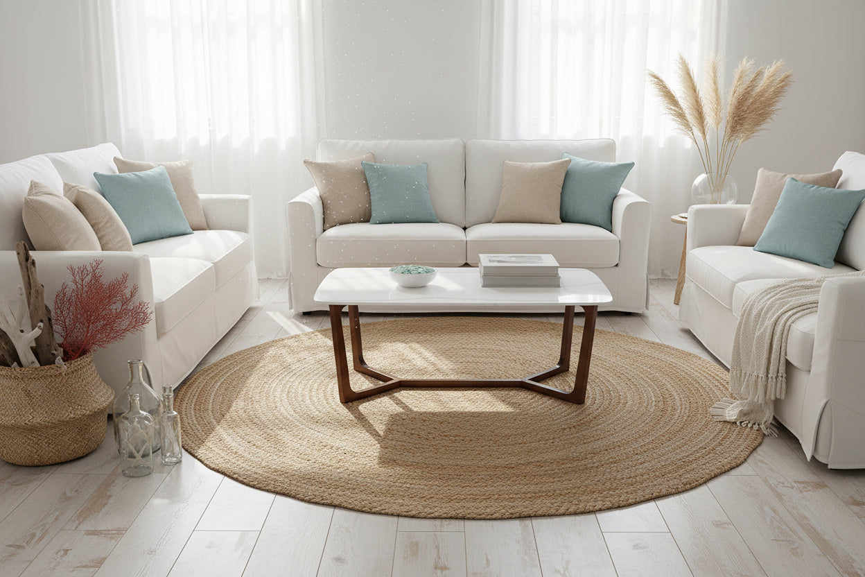 Small table with white marble top and wooden base on a plain background
