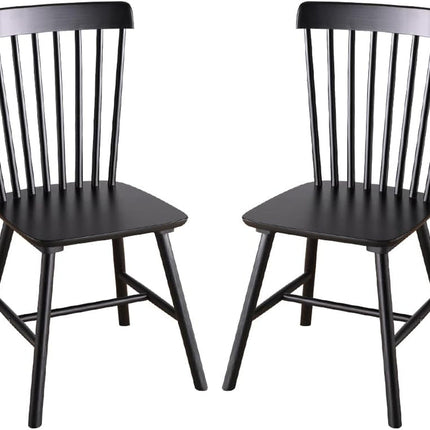 Wooden Windsor Dining Chairs Set of 2 Wood Dining Room Chair Black Spindle Side Kitchen Room Country Farmhouse Chairs-0