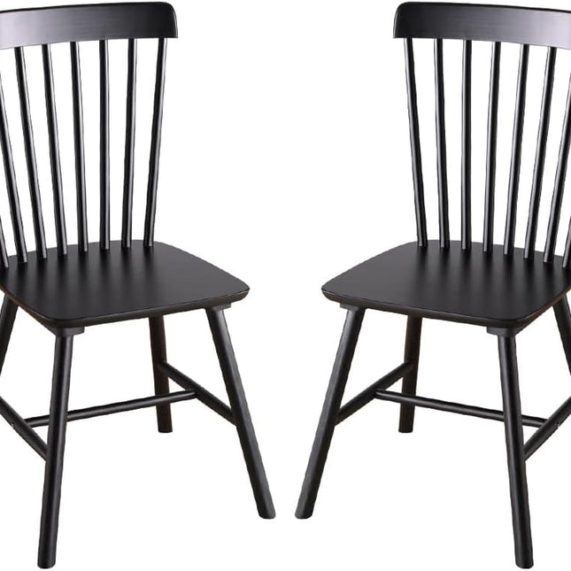 Wooden Windsor Dining Chairs Set of 2 Wood Dining Room Chair Black Spindle Side Kitchen Room Country Farmhouse Chairs-0