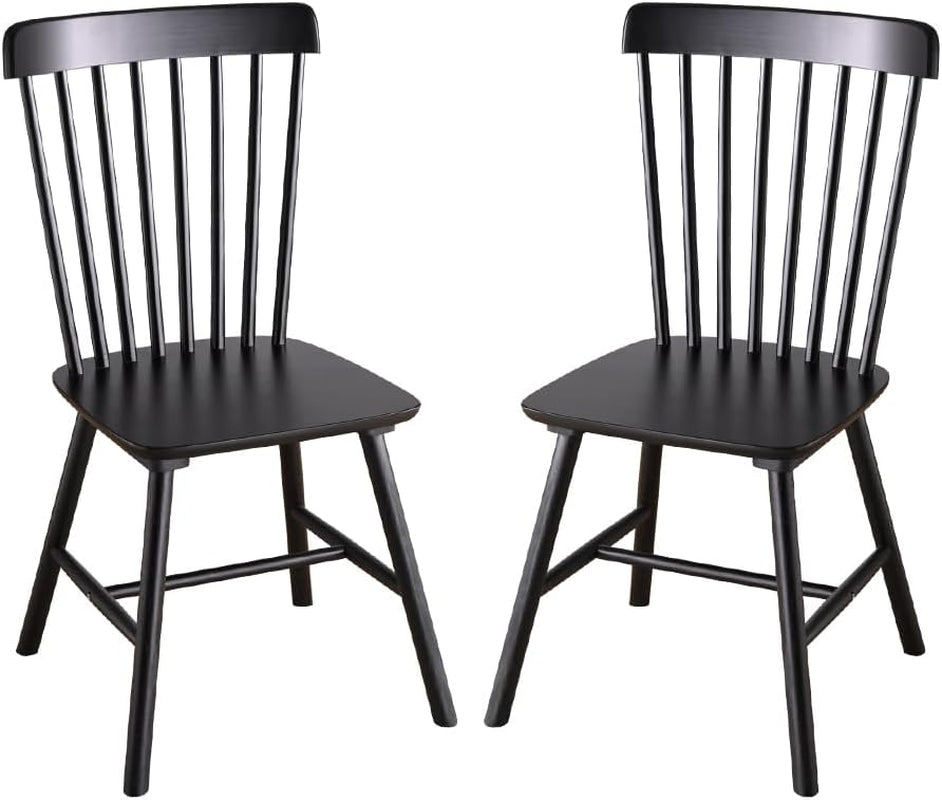 Wooden Windsor Dining Chairs Set of 2 Wood Dining Room Chair Black Spindle Side Kitchen Room Country Farmhouse Chairs-0