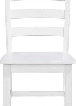 Dining Chairs Set of 2, Dining Chairs with Solid Wood Legs and Footrest, High Ladder Back Farmhouse Dining Chairs, Wooden Dining Room Chairs, White-4