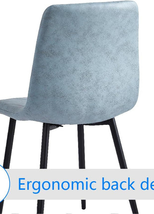 4 Set of Dining Chairs, Metal Frame Dining Chair for Kitchen Room,Technology Cloth Seat Chair for Living Room, Bedroom(Light Blue)-4