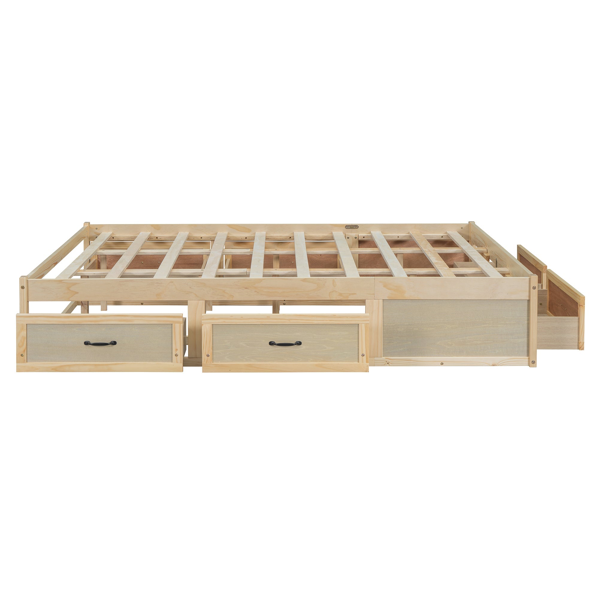 Queen Size Platform Bed with 6 Storage Drawers