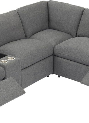 Modern Power Reclining Sectional Sofa with USB