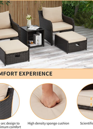 Five Piece All Weather Wicker Patio Furniture Set-3